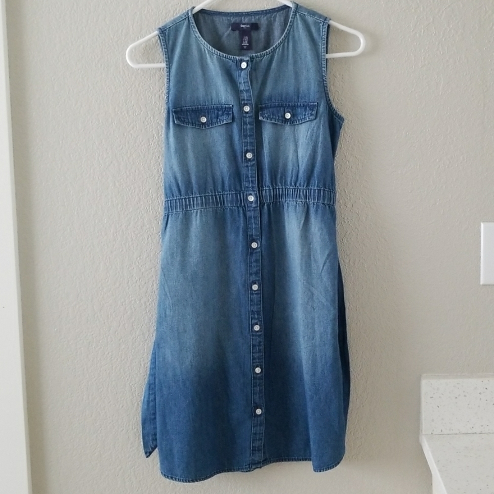 Gap Chambray Denim Sleeveless Dress